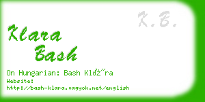 klara bash business card